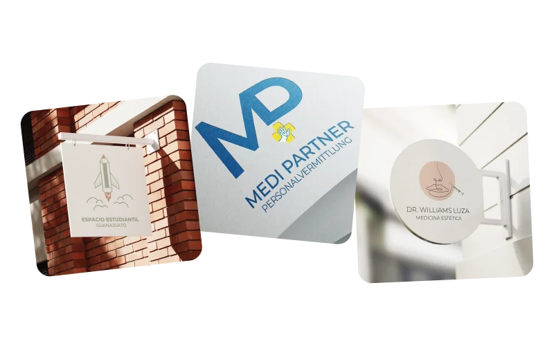 Verschiedene Logos unter anderem für ein Nachhilfe-Institut, Personalvermittlung und Arzt für ästhetische Medizin